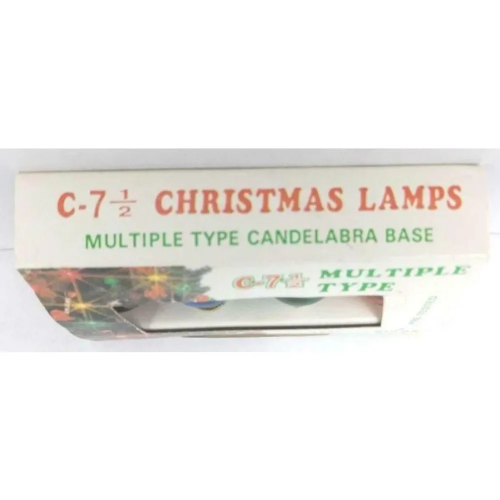 Christmas Light Bulbs Vintage Embassy International C7 1/2 Candelabra 4 pack NOS
